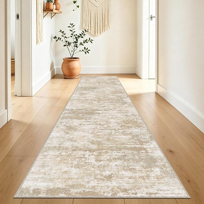 Runners for Hallways Non-Slip 2x8 Washable Kitchen Rug Abstract Tear and Stain by TTelephant