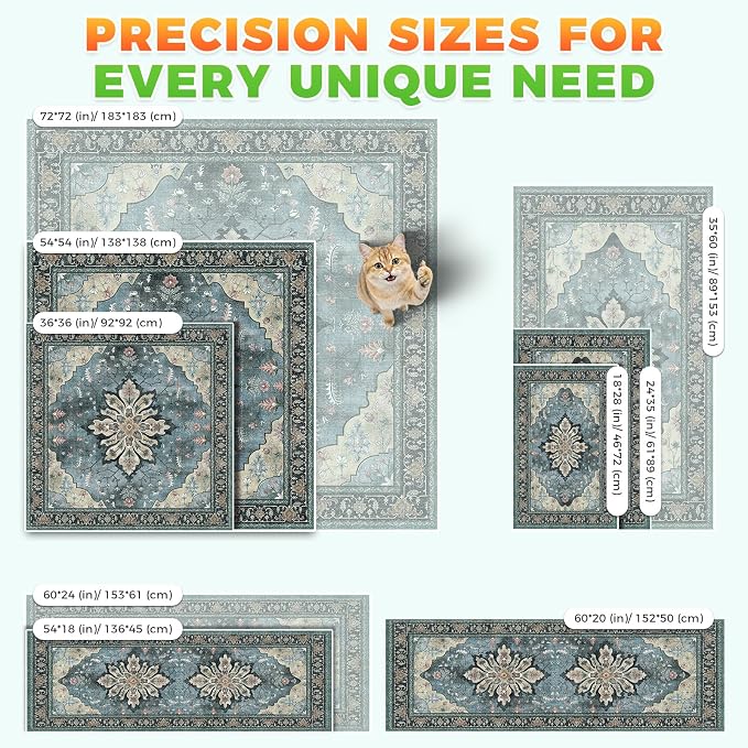Hompet Cat Litter Mat 2 Pack, 54x54 Large Machine Washable Trapping Mats - Image 7