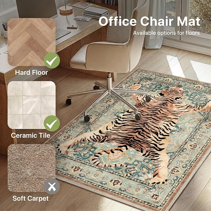 48"x72" Office Chair Mat for Hardwood Tile Floor, Under Desk Carpet Protector - Image 3