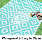 Smiry Waterproof Outdoor Rug 9X18 ft, Reversible Plastic Straw Patio Camping - Image 2