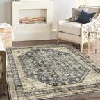 CHAMPLANT Washable Area Rug 3'x5' Vintage Traditional Floor Cover Foldable Thin - Image 2