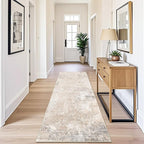3x8 Washable Non-Slip Runner Rug – Modern Abstract Neutral Wide Carpet Runner - Image 4