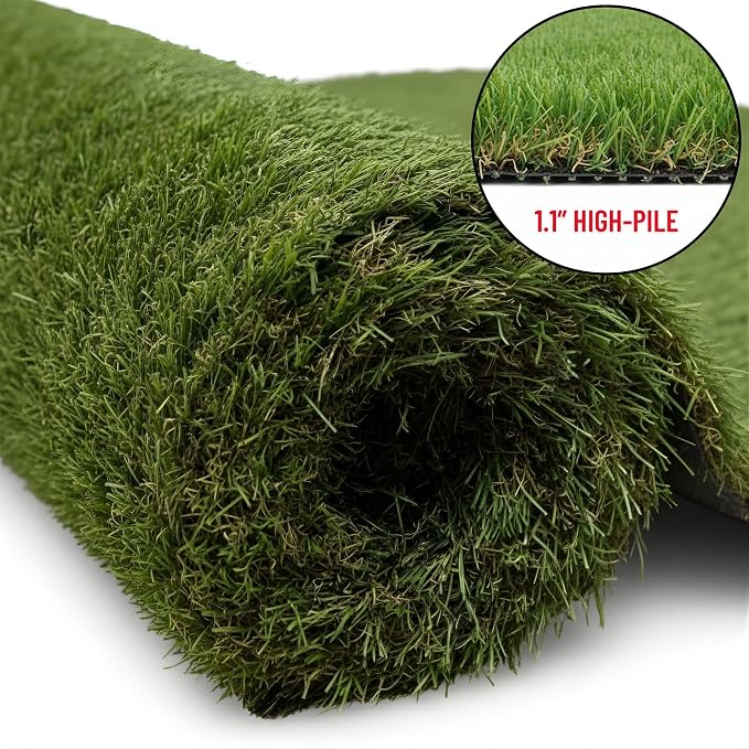 Ottomanson Artificial Grass Rug Natural 78" x 4', Realistic Grass Carpet - Image 2