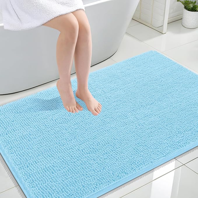 OLANLY Large Bathroom Rugs 47x32, Extra Soft Absorbent Chenille Bath Rugs by OLANLY