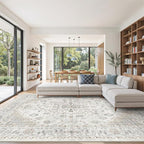 befbee 8x10 Area Rugs for Living Rooms, Stain Resistant Neutral Washable Rugs by Befbee