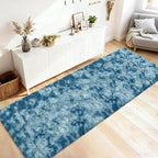 3x10ft Plush High Pile Blue Tie-Dyed Rug Fluffy Soft Runner Bedside Rug - Image 9