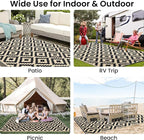 Smiry Waterproof Outdoor Rug 8x10 ft, Reversible Plastic Straw Patio Camping - Image 8
