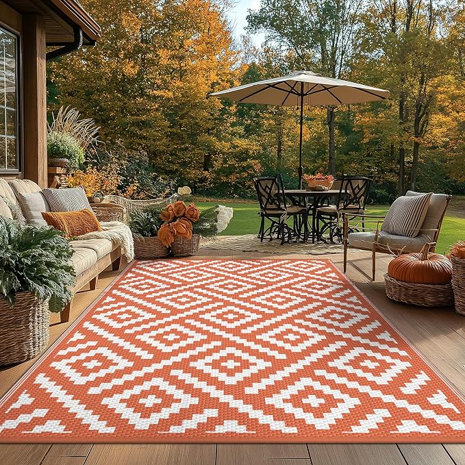 GENIMO Outdoor Rug for Patio, Waterproof Halloween RV Camping Mat Lightweight - Image 7