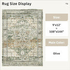Soalmost 9x12 Area Rugs for Living Room, Non Slip Machine Washable Vintage Rugs - Image 4