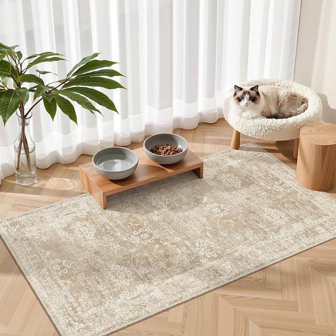 Madane 2x4 Washable Rugs for Entryway, Low Pile Non-Slip Area Rug Kitchen Door - Image 3
