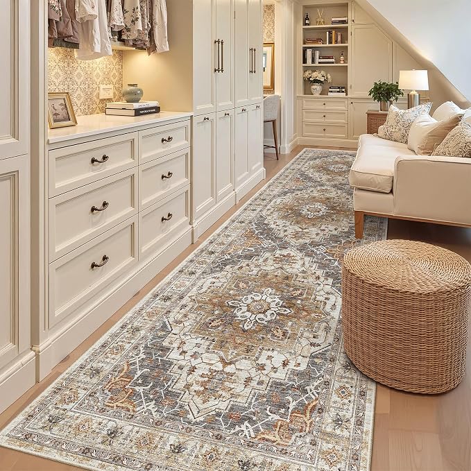 Madane Hallway Rug 3x10, Kitchen Rugs Washable Entryway Rug Vintage Kitchen - Image 3