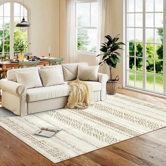 Miukiki 5x7 Area Rug for Living Room Moroccan Washable Rugs Non Slip Indoor - Image 7