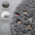 ONASAR Grey Round Area Rugs 6ft, Fluffy Gray Soft Bedroom Circle Rug - Image 2