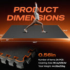 SUPERJARE 0.56'' Thick 24 Pcs 96 Sq Ft Rubber Top Exercise Equipment Mats - Image 7