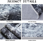 Rugcomf 4x6 Rug Washable Boho Soft Area Rug Abstract Pattern Non-Slip Faux Wool - Image 6