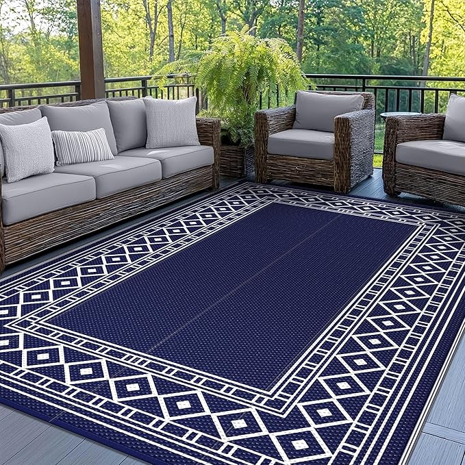 GENIMO Outdoor Rug Waterproof for Patio Decor, Outside Area Mat for Rv by GENIMO