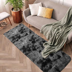2x6 Fluffy Soft Runner Rug for Bedroom Living Room, Dark Grey and Black Carpet by TENNOLA