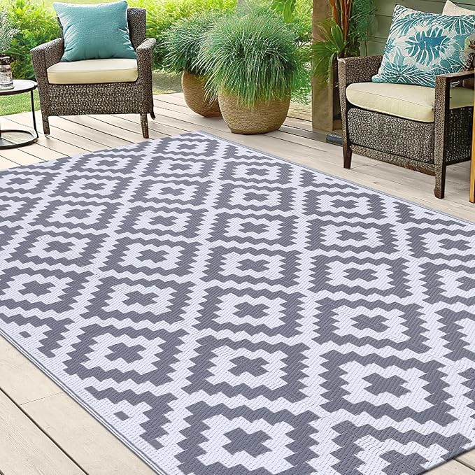 Smiry Waterproof Outdoor Rug 5x8 ft, Reversible Plastic Straw Patio Camping Rugs - Image 6