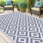 Smiry Waterproof Outdoor Rug 5x8 ft, Reversible Plastic Straw Patio Camping Rugs - Image 6