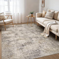 Nakagishi 6x9 Area Rugs Living Room: Washable Abstract Large Neutral Soft Rug by NakagishiAreaRug