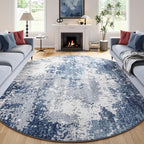 Blue Round Rugs 6ft Washable Circle Area Rug - Image 4
