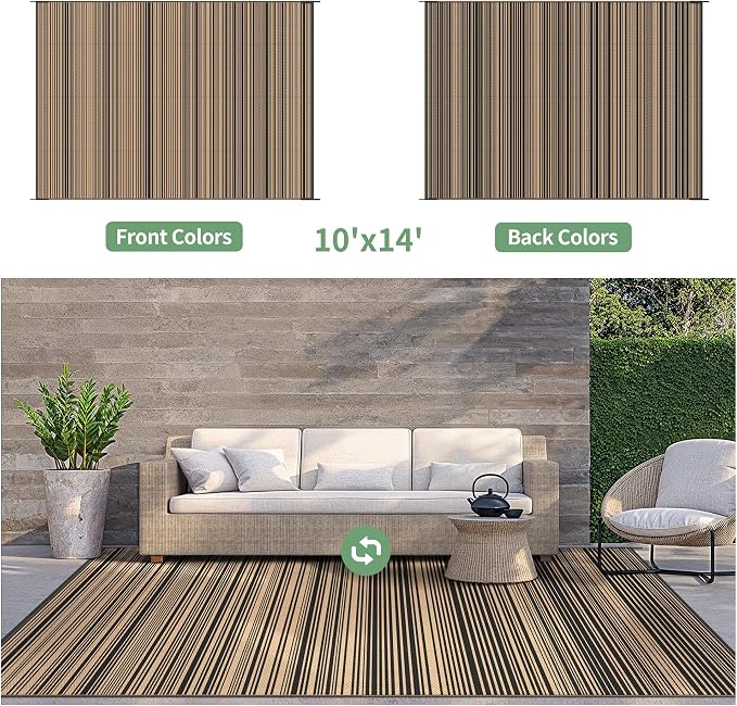 GENIMO Outdoor Rug for Patio Clearance, Lightweight Waterproof RV Camping Mat - Image 5