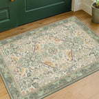 Sage Green Boho Bathroom Rugs by HazoHaus