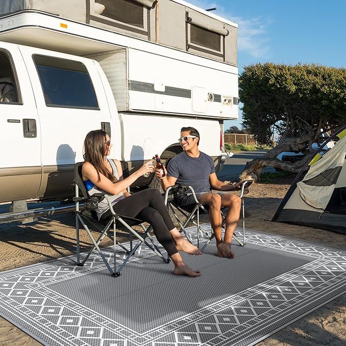 GENIMO Outdoor Rug Waterproof for Patio Decor, Camping Outside Mat for Outdoor - Image 3