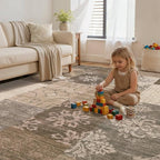 UERMEI 8x10 Area Rug for Living Room, Washable Brown Modern Geometric Patchwork - Image 6
