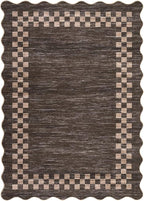 Small Area Rug 2x3 Modern Checkered Entry Rug Solid Color Scalloped Kitchen - Image 2