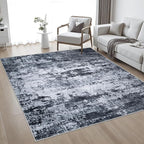 8x8 Area Rug Living Room Rug: Washable Modern Abstract Soft Thin Rug Indoor - Image 2
