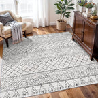 Washable 5x5 Rug Square Moroccan: Non-Slip Soft Indoor Throw Large Carpet by BYYVOORugsforYourHome