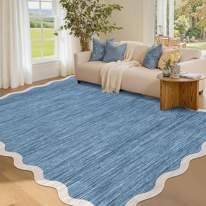 GarveeHome Scalloped Washable Area Rugs 5x7 Rug by GarveeHome