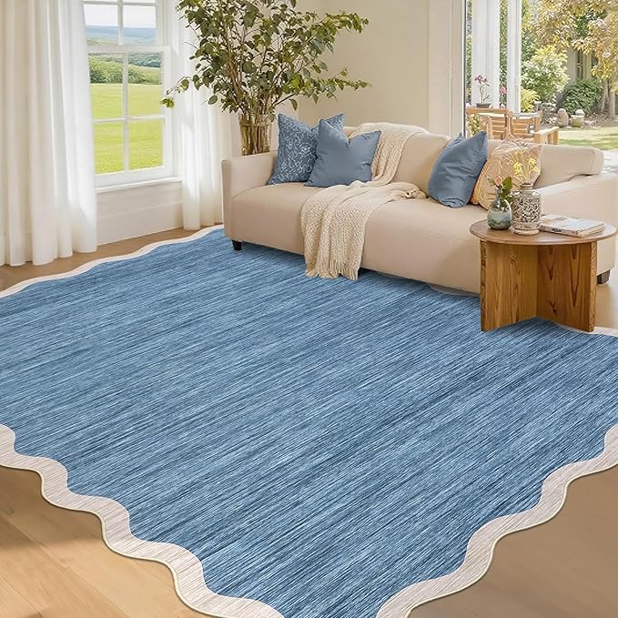 GarveeHome Scalloped Area Rug 4x6 Washable Rug Modern Traditional Floor Cover by GarveeHome