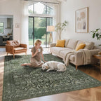 Rugxara 5x7 Area Rugs for Living Room Bedroom, Washable Rug, Non Slip & Low - Image 4