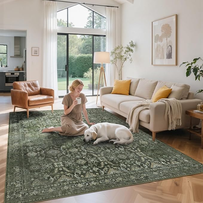 Rugxara 5x7 Area Rugs for Living Room Bedroom, Washable Rug, Non Slip & Low - Image 4