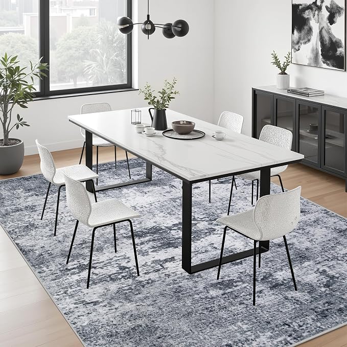 6x9 Area Rug Living Room Rug: Washable Modern Abstract Soft Thin Rug Indoor - Image 5