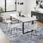 8x8 Area Rug Living Room Rug: Washable Modern Abstract Soft Thin Rug Indoor - Image 4