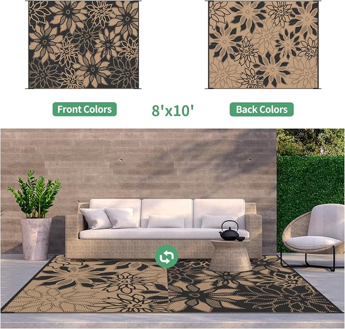 GENIMO Outdoor Rug Waterproof for Patio Decor, Large Area Rugs Mats for RV - Image 4