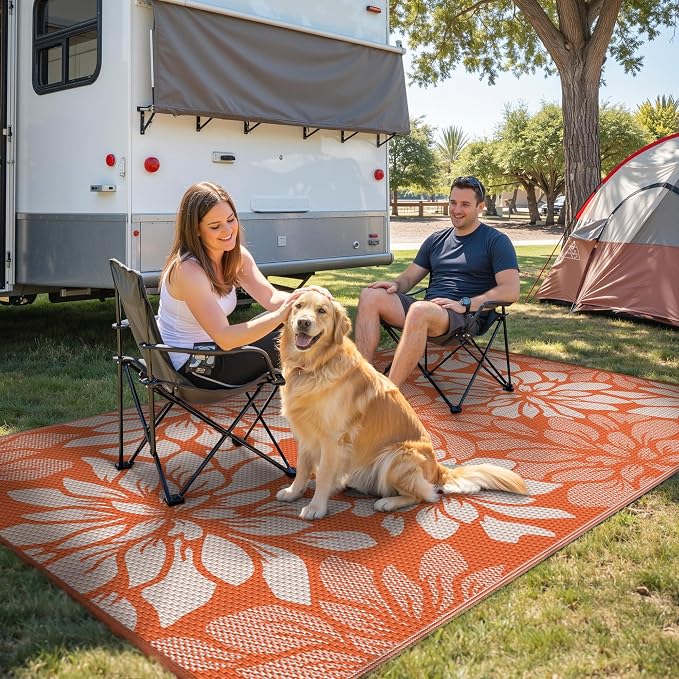 GENIMO Outdoor Rug Waterproof for Patio Decor, Large Area Rugs Mats for RV - Image 2