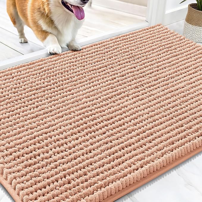 OLANLY Dog Door Mat for Muddy Paws 30x20, Ultra Absorbent Chenille Mud Doormat by OLANLY