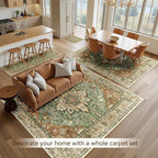 RELEANY Area Rugs Large 9'x12' Washable Non-Slip, Floral Vintage Distress - Image 4