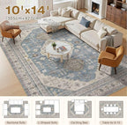 10x14 Washable Area Rug, Large Rugs - Image 4