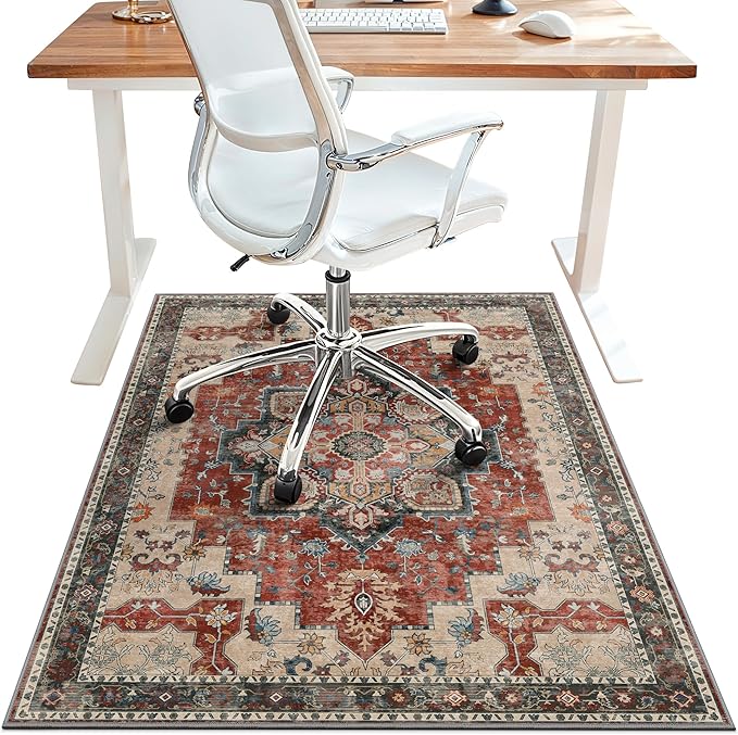 48"x60" Office Chair Mat for Hardwood Tile Floor, Under Desk Carpet Protector by BESBLEE