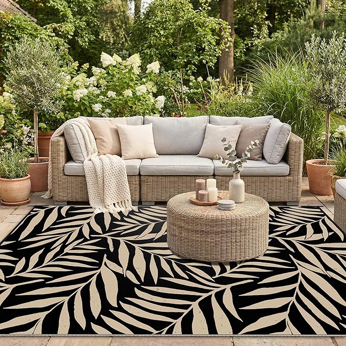 Smiry Outdoor Rug 6x9 ft, Waterproof Reversible Plastic Straw Rugs, Outdoor - Image 5