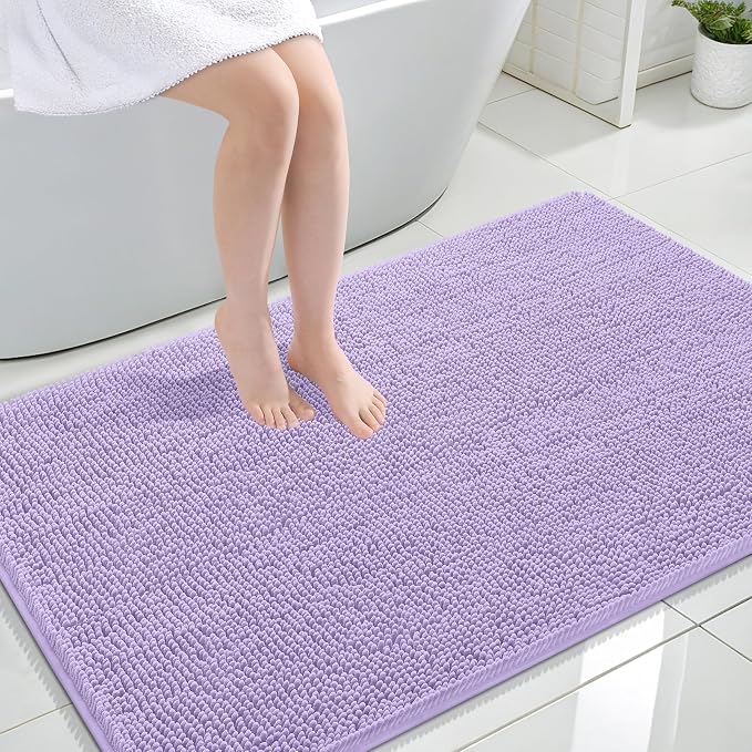 OLANLY Large Bathroom Rugs 47x32, Extra Soft Absorbent Chenille Bath Rugs by OLANLY