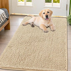 Smiry Dog Door Mat for Muddy Paws 44x32, Absorbent Dirt Trapper, Non-Slip by Smiry