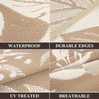 Pauwer Waterproof Outdoor Rug 6x9, Reversible Plastic Straw Patio Camping Rug - Image 3