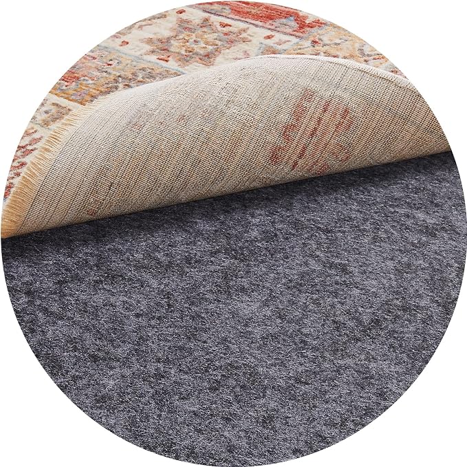 Veken 3 Ft Round Non Slip Cushioned Rug Pad Gripper, Felt and Silicone Backing by Veken
