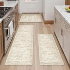 Washable Kitchen Rugs Sets of 3 Piece, Hallway Runner Rug Non-Slip by Restydon